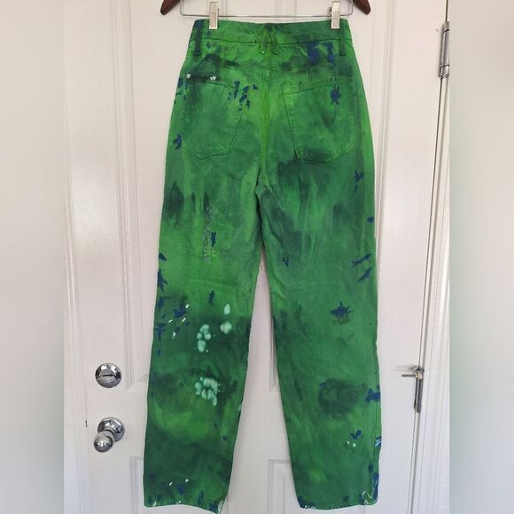 Good American Good 90s Summer Green Tie Dye Jeans Size 0/25 - Picture 3 of 8